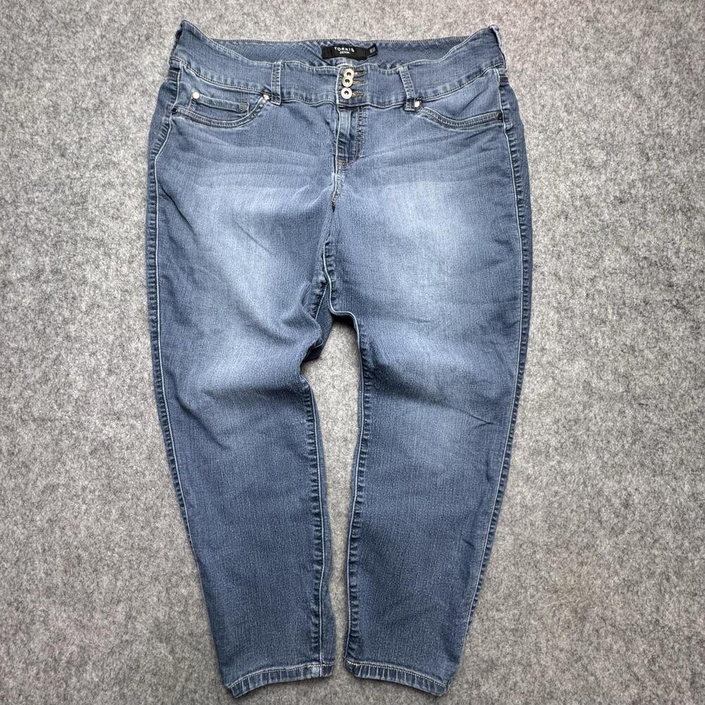Torrid Jeans Womens 20S Medium Wash Blue Slim Ankle Stretch Denim Plus Size